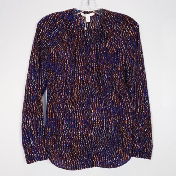 BOSS Crocodile-print Women's Silk Blouse Size EU 34 - Picture 2 of 7